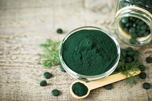Organic spirulina powder, tablets, and capsules